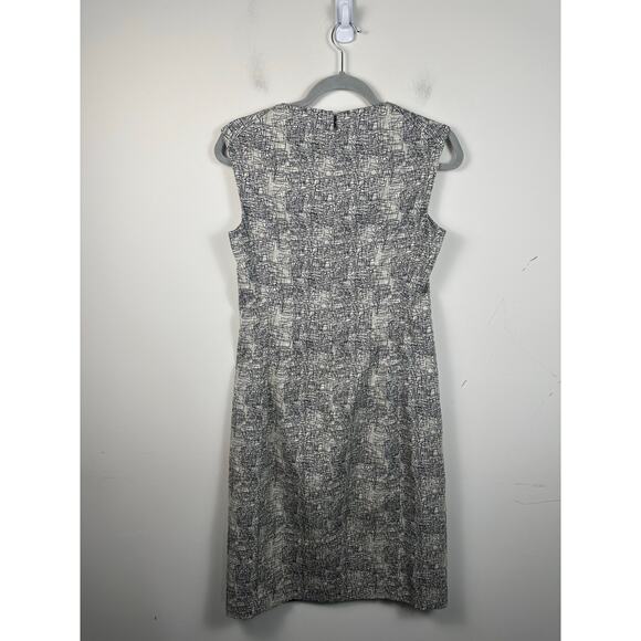 MM Lafleur Sheath Dress Size 6 Black and White Abstract Print Career Wear EUC - Picture 2 of 7